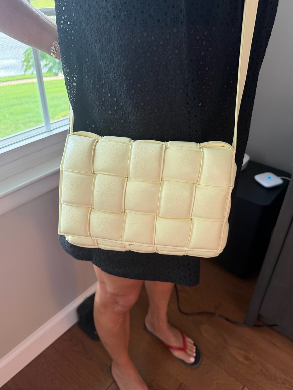Authentic Bottega Veneta yellow Intrecciato Shoulder Bag